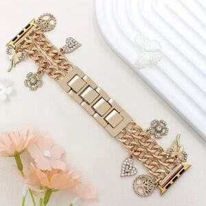 Elegant Zinc Alloy Watch Band with Pendant - Compatible with apple Watch